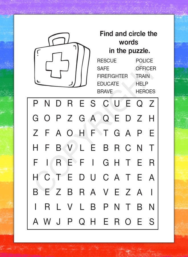 ZOCO - My Heroes - Police, Firefighter, EMS - Coloring & Activity Books (25 Bulk Pack, Without Crayons) - Community Outreach Handout for Kids - Image 2
